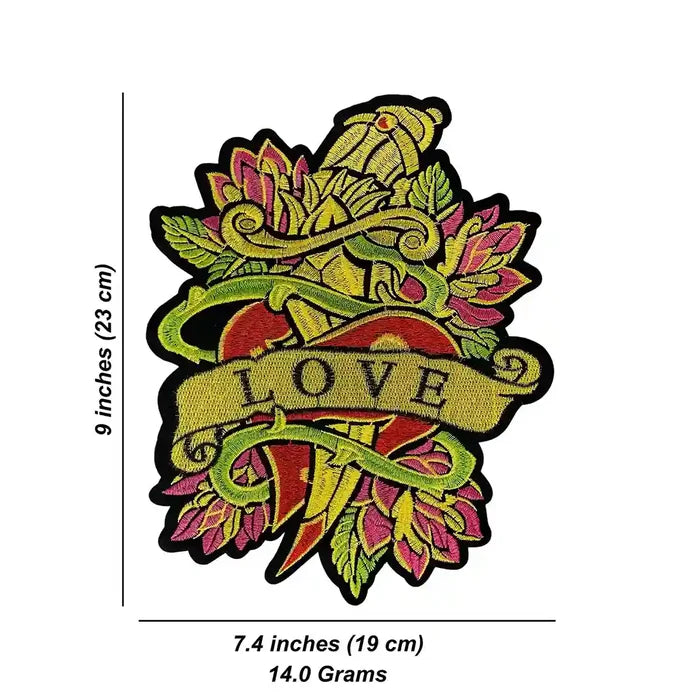 Everlasting Love Dagger Embroidered Sew Patch