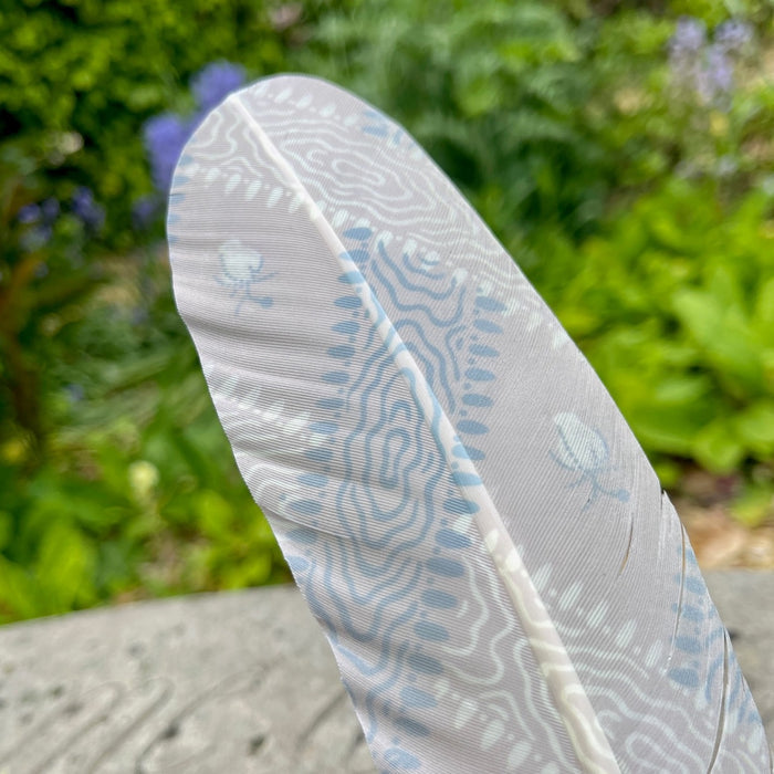 Exclusive - Blue Moiré Feather Quill