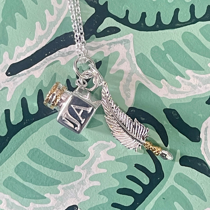 Exclusive! Jane Austen's House Quill & Ink Pendant Necklace