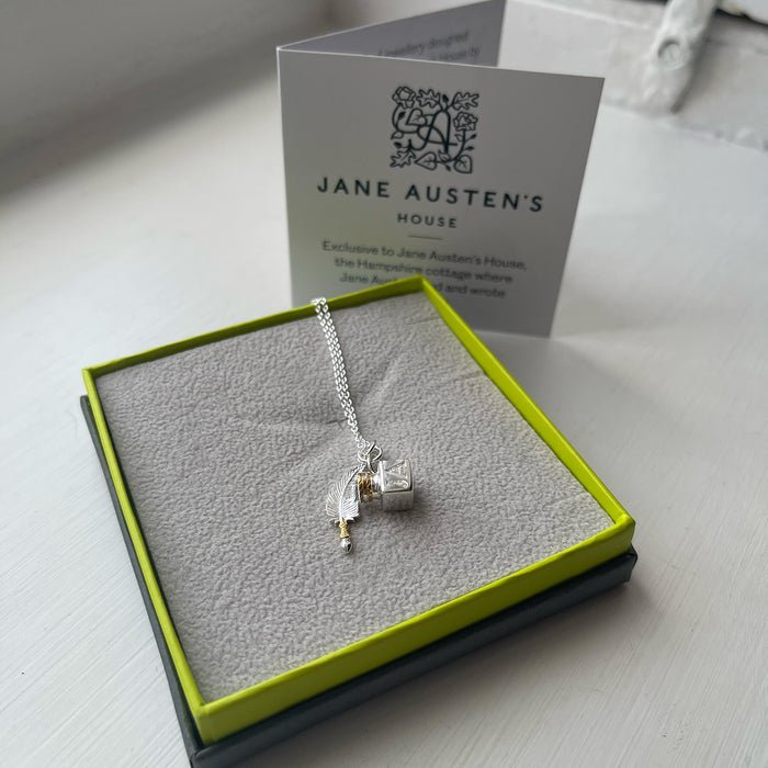 Exclusive! Jane Austen's House Quill & Ink Pendant Necklace