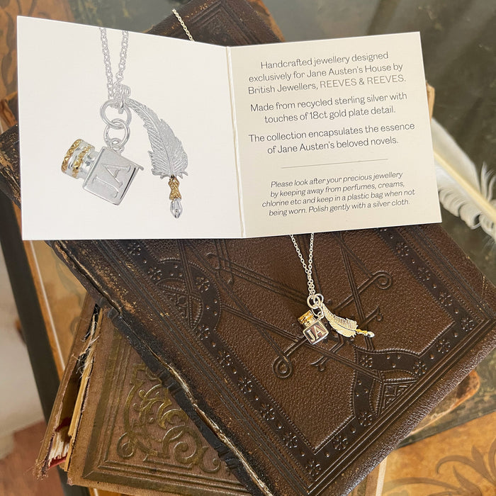 Exclusive! Jane Austen's House Quill & Ink Pendant Necklace
