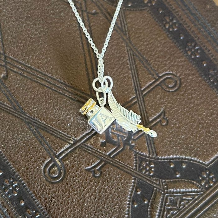 Exclusive! Jane Austen's House Quill & Ink Pendant Necklace