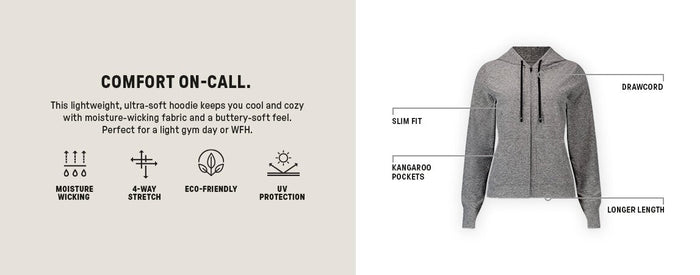 Fabletics | UTR Sports Cloud Jersey Full Zip Hoodie
