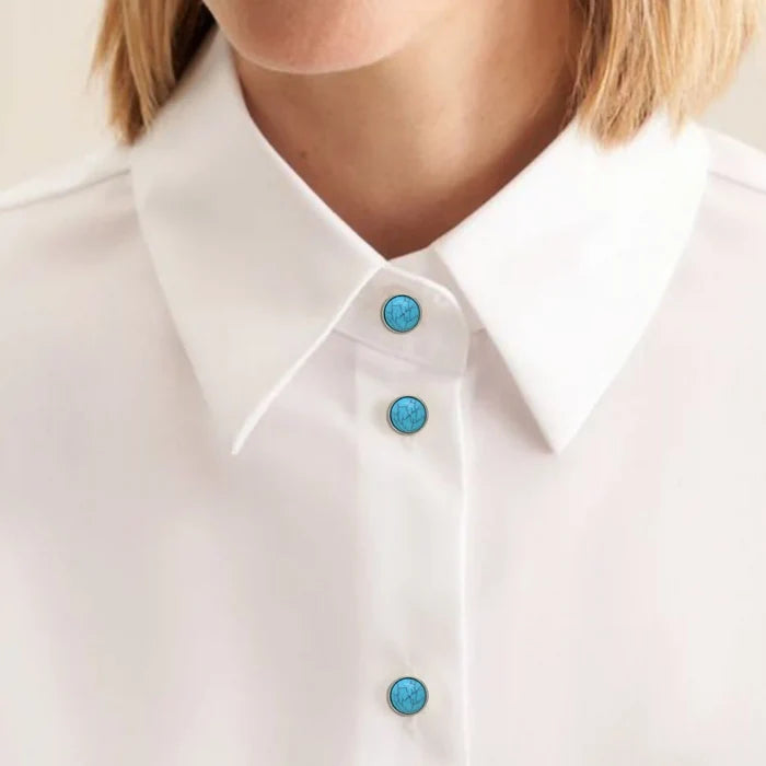 Feroza Turquoise Stone Button | 13mm(20L) & 15mm(24L)
