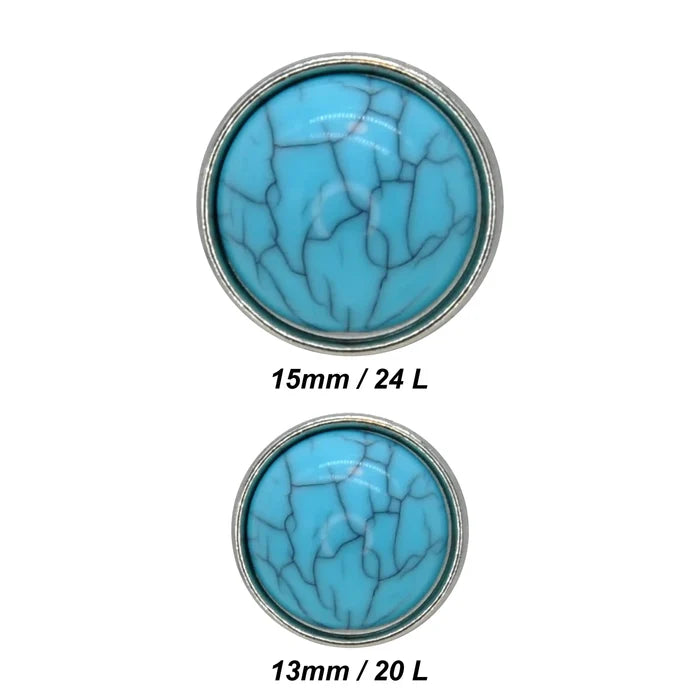 Feroza Turquoise Stone Button | 13mm(20L) & 15mm(24L)