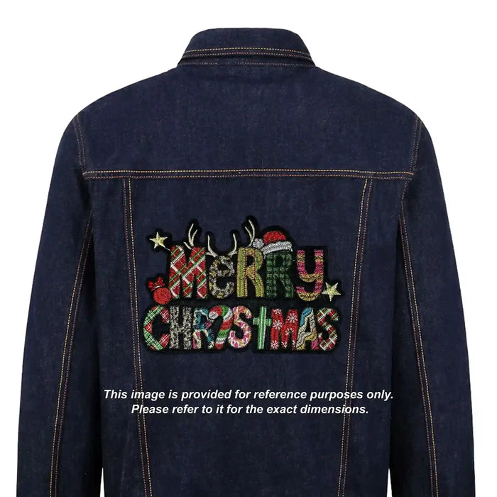 Festive Icon Typography Merry Christmas Hot Fix Patch