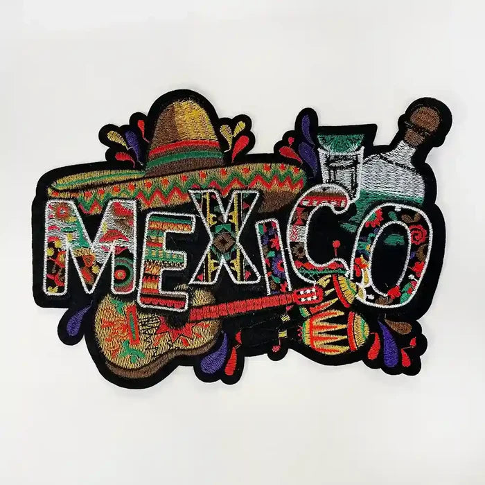 Fiesta Typography Mexico Hot Fix Patch