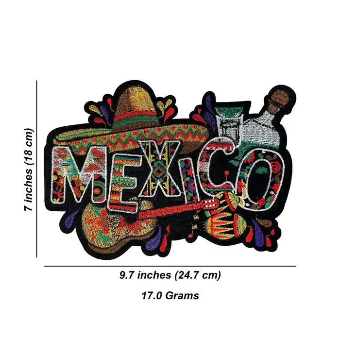 Fiesta Typography Mexico Hot Fix Patch