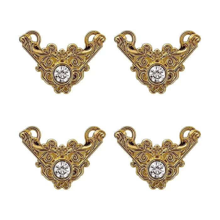 Filigree Rhinestone V Style Collartip