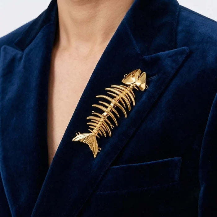 Fish Skeleton Sew Brooch