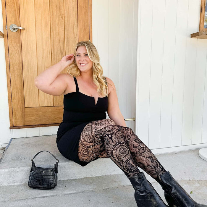 Fishnets - Botanic - Black