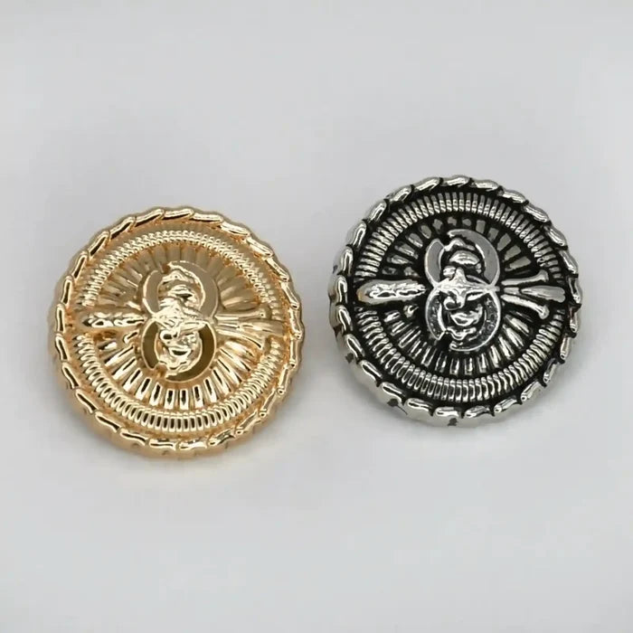 Fleur-de-Lis Medallion Button | 15mm(24L), 18mm(28L) & 23mm(36L)