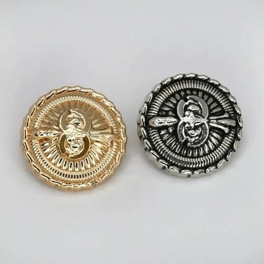 Fleur-de-Lis Medallion Button | 15mm(24L), 18mm(28L) & 23mm(36L)