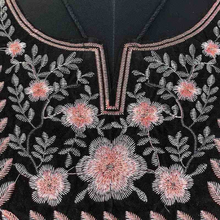 Close up shoot of Handcrafted floral and leafy style ethnic neckline adding natural charm to garments Ani Accessories