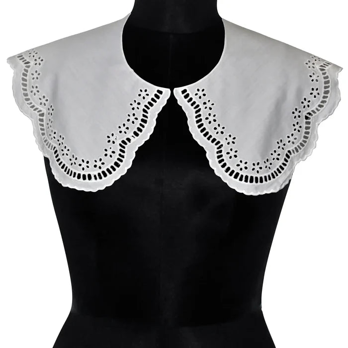 Ani Accessories floral border design Peterpan collar with delicate embroidery for dresses blouses and DIY sewing