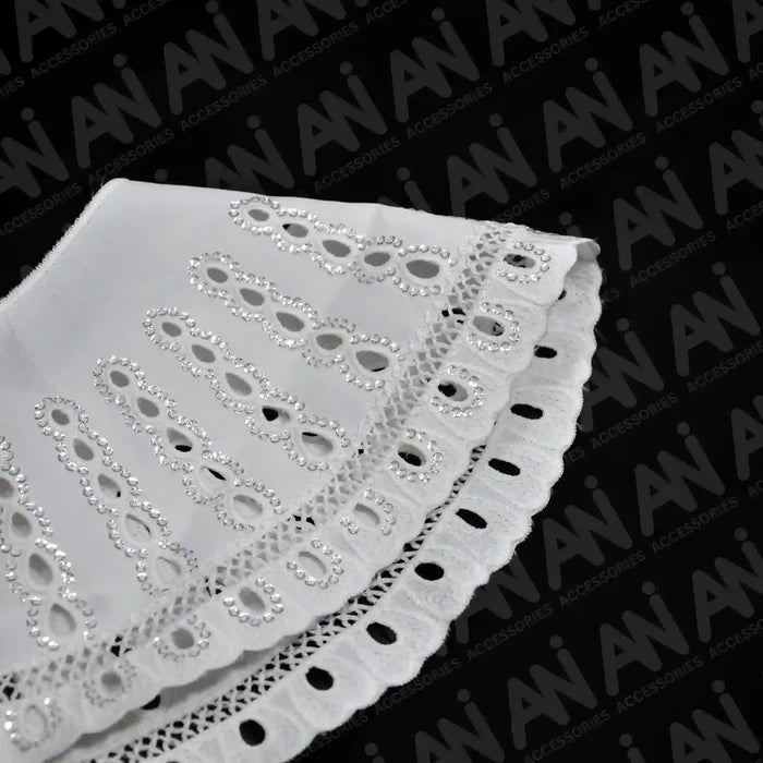 Floral Broderie Anglaise Collar featuring intricate floral eyelet lace, classic vintage neckline