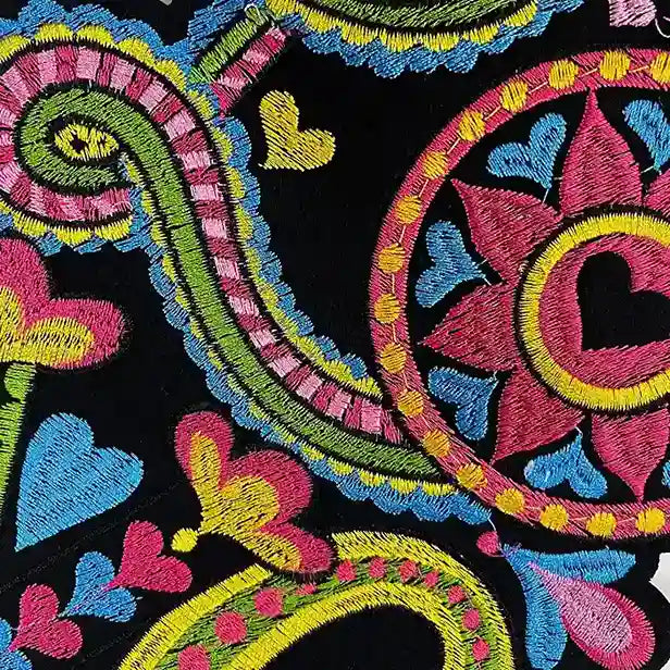 Floral Butterfly Skull Hot-Fix Patch