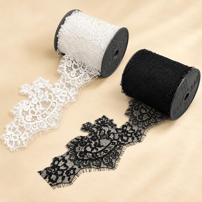 Floral Chantilly Lace Trim with Eyelash Edge | 3 Meters | FEL-5N