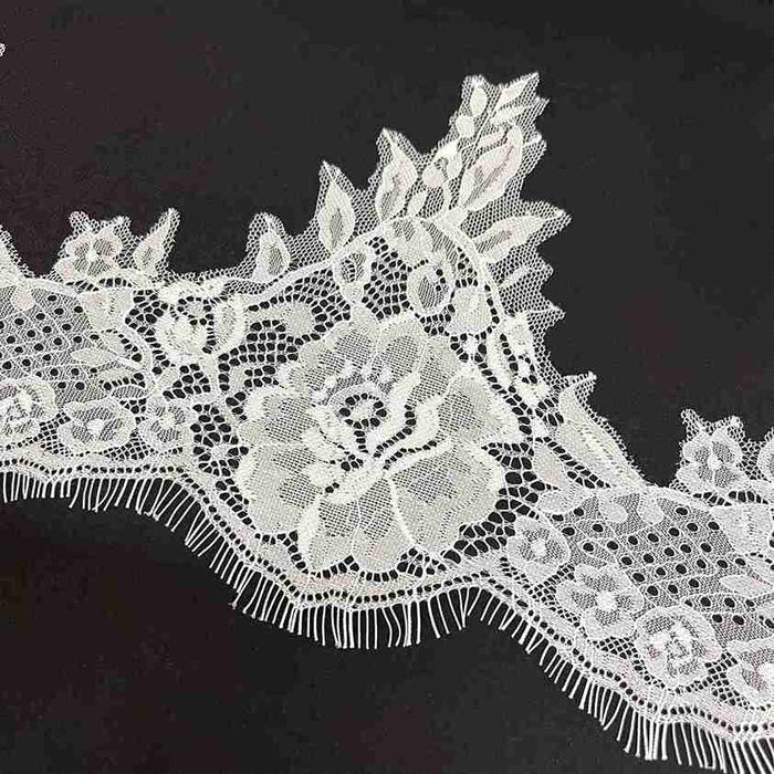 Floral Chantilly Lace Trim with Eyelash Edge | 3 Meters | FEL-5N