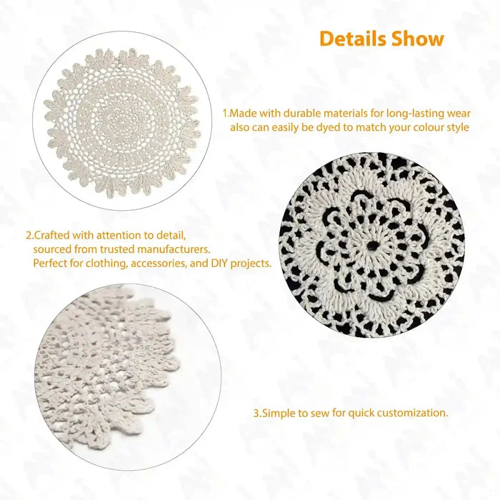 Floral Crochet Cotton Sew Patch