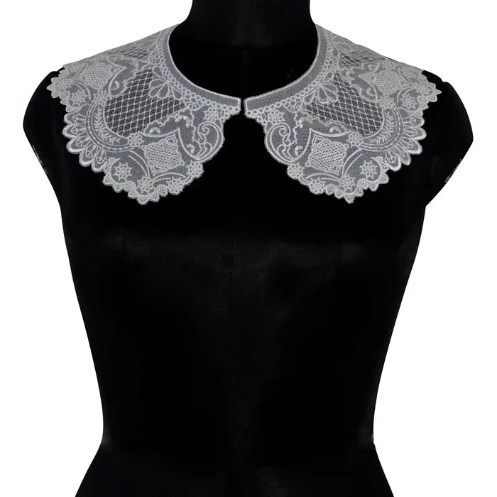 Ani Accessories Peterpan collar featuring floral cutwork cross embroidery for women apparel decoration