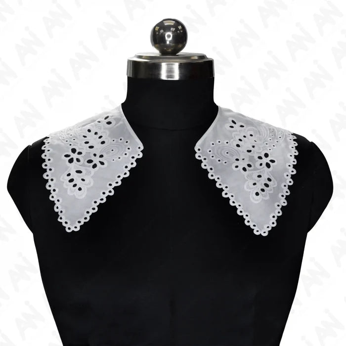 Ani Accessories floral cutwork neck collar applique with elegant lace detail for dresses, kurtis and festive wear styling