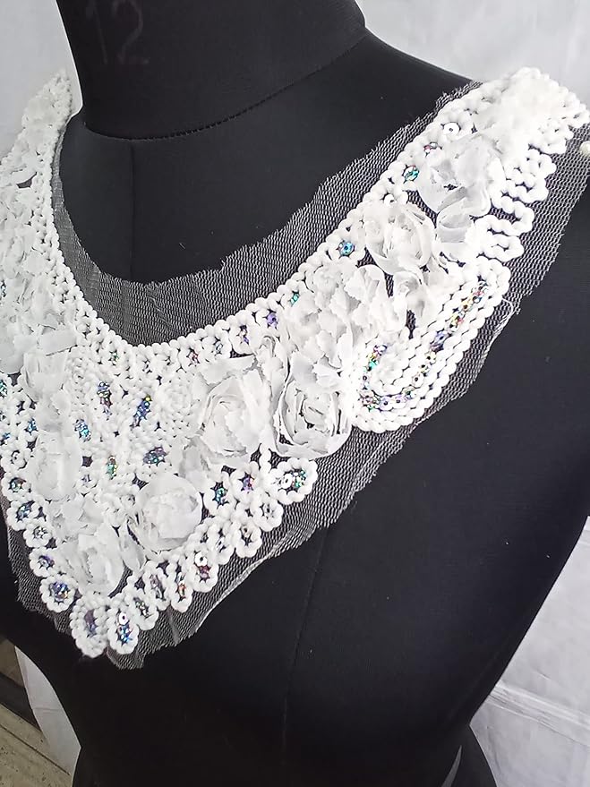 Ani Accessories round neckline featuring floral design and colorful sequins for lively ethnic outfits