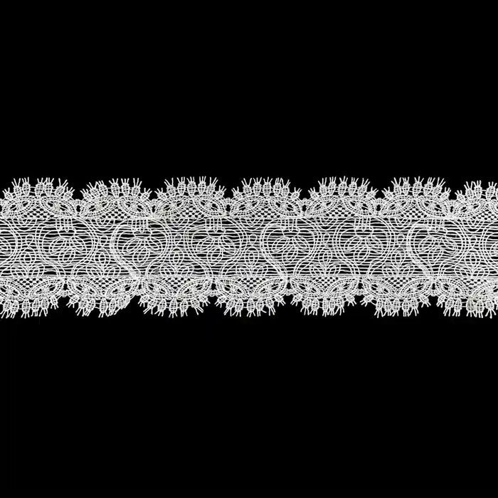 Floral Design White Lace Border | Width 10.6cm (4.2 inches) 106mm | SKU_FML-7