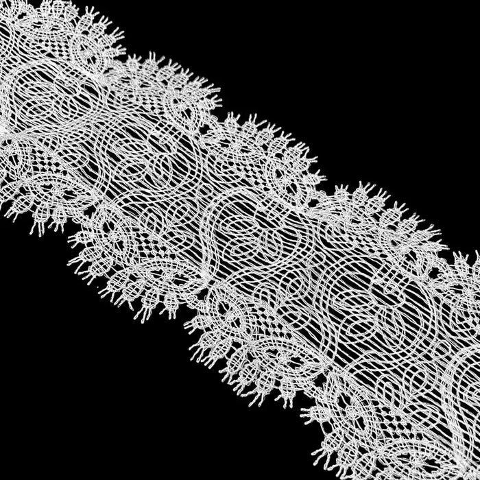 Floral Design White Lace Border | Width 10.6cm (4.2 inches) 106mm | SKU_FML-7