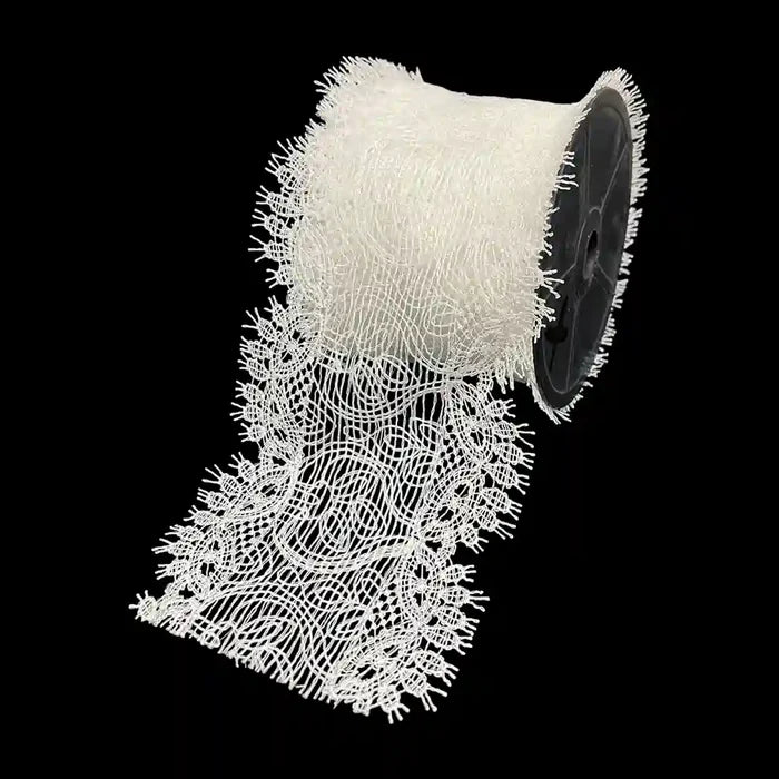 Floral Design White Lace Border | Width 10.6cm (4.2 inches) 106mm | SKU_FML-7
