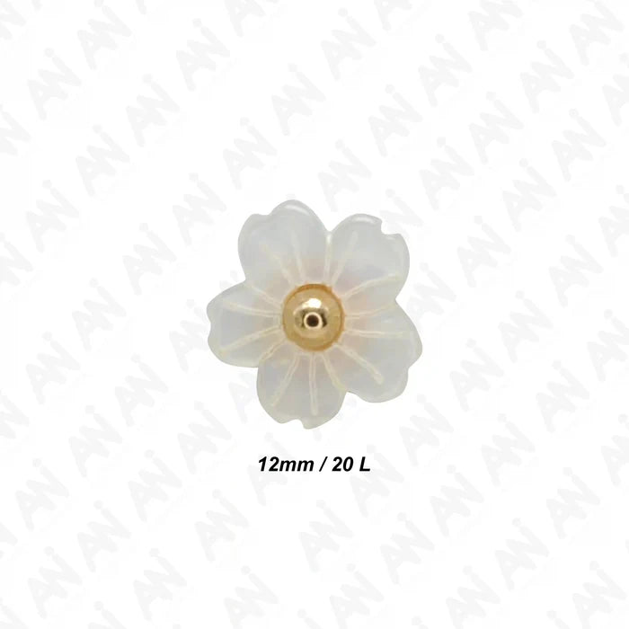Floral Flower Style Resin Buttons | 12mm