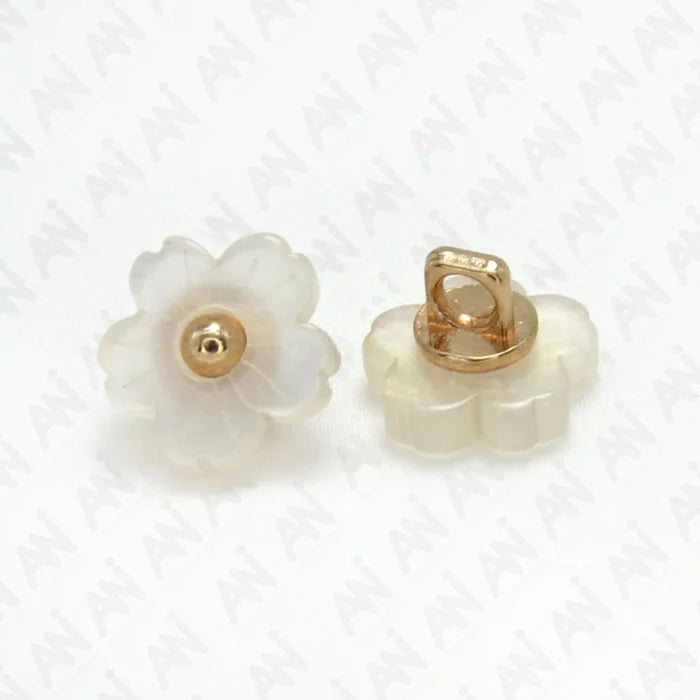 Floral Flower Style Resin Buttons | 12mm