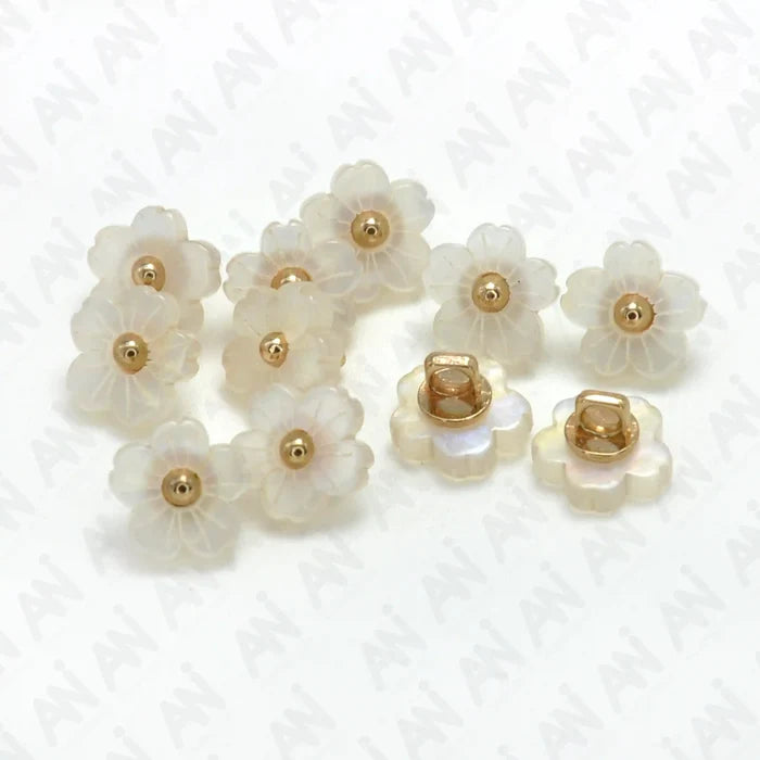 Floral Flower Style Resin Buttons | 12mm