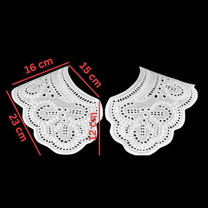 Elegant Floral Guipure Peter Pan collar showcasing openwork lace design and refined scalloped finish