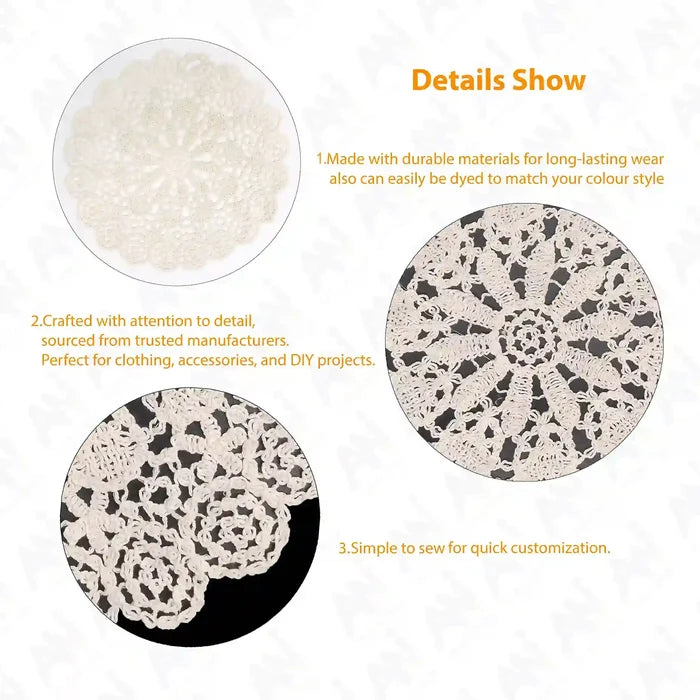 Floral Lace Appliqué Crochet Cotton Sew Patch