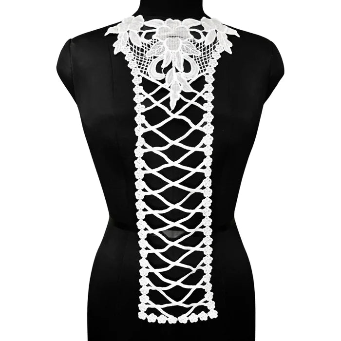 Floral Lace Cross Style High Neckline Patch