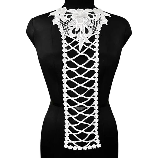 Floral Lace Cross Style High Neckline Patch
