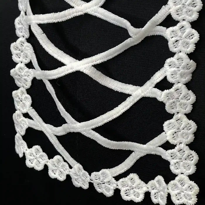Floral Lace Cross Style High Neckline Patch