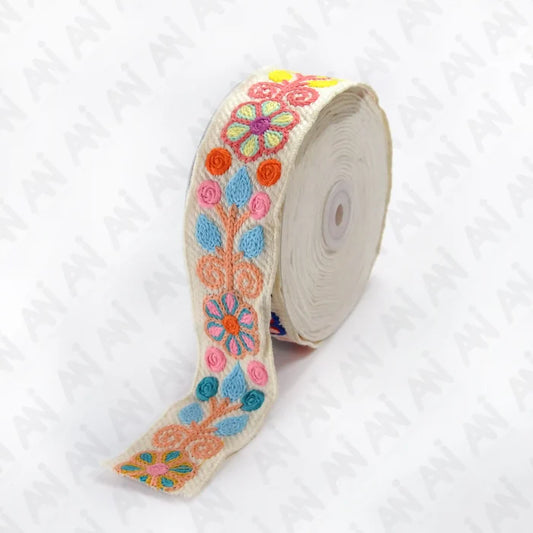 Floral Leafy Style Multicolor Lace | 2 Meter