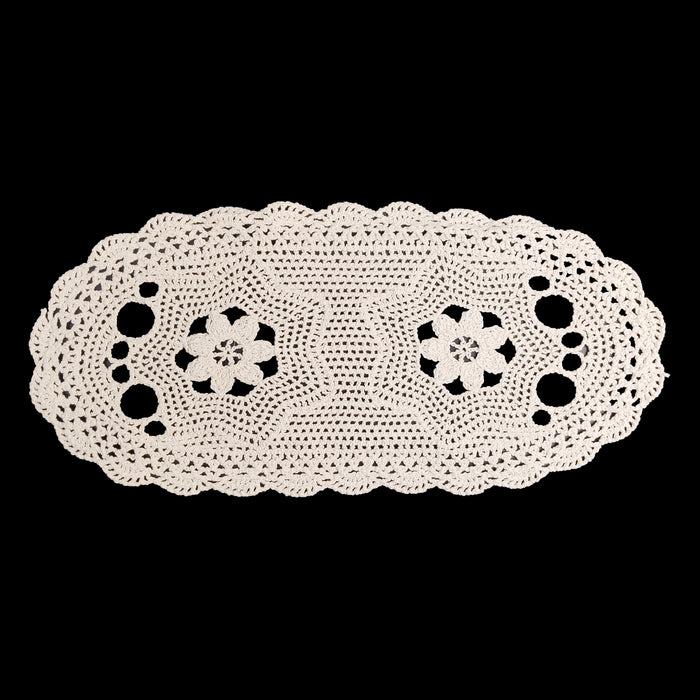 Floral Motif Oval Crochet  Patch