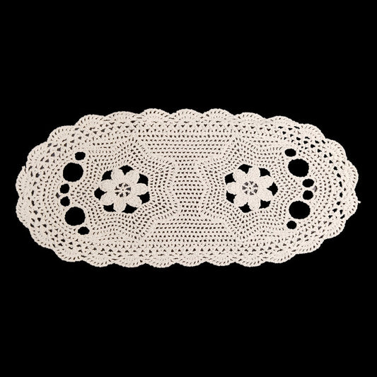 Floral Motif Oval Crochet  Patch