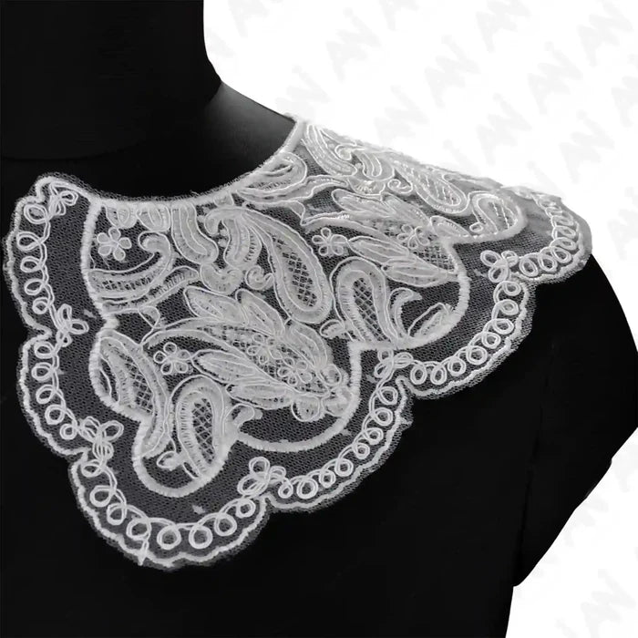 Elegant floral neck collar applique with detailed embroidery, perfect for dresses, blouses, kurtis and bridal wear