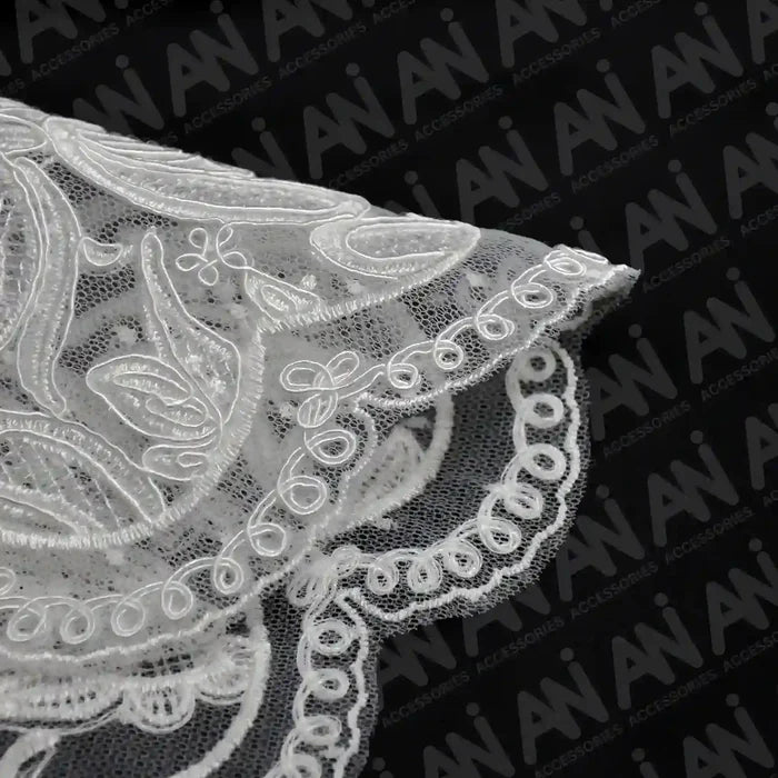 Floral pattern neck collar applique with elegant embroidery and lace detail for dresses, kurtis and festive outfits