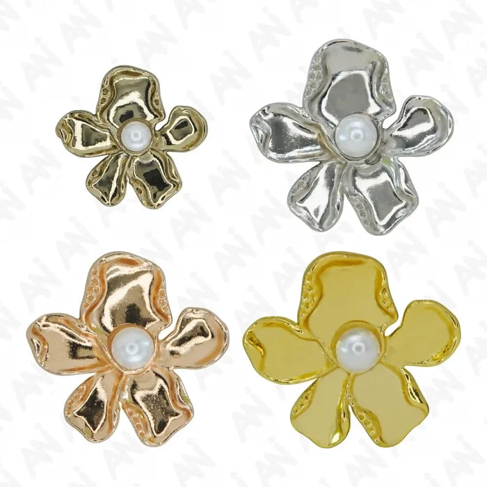 Floral Pearl Metal Buttons | 20mm(32L), 25mm(40L) & 35mm(54L)