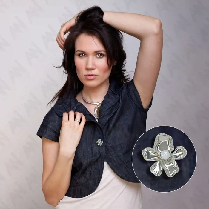 Floral Pearl Metal Buttons | 20mm(32L), 25mm(40L) & 35mm(54L)