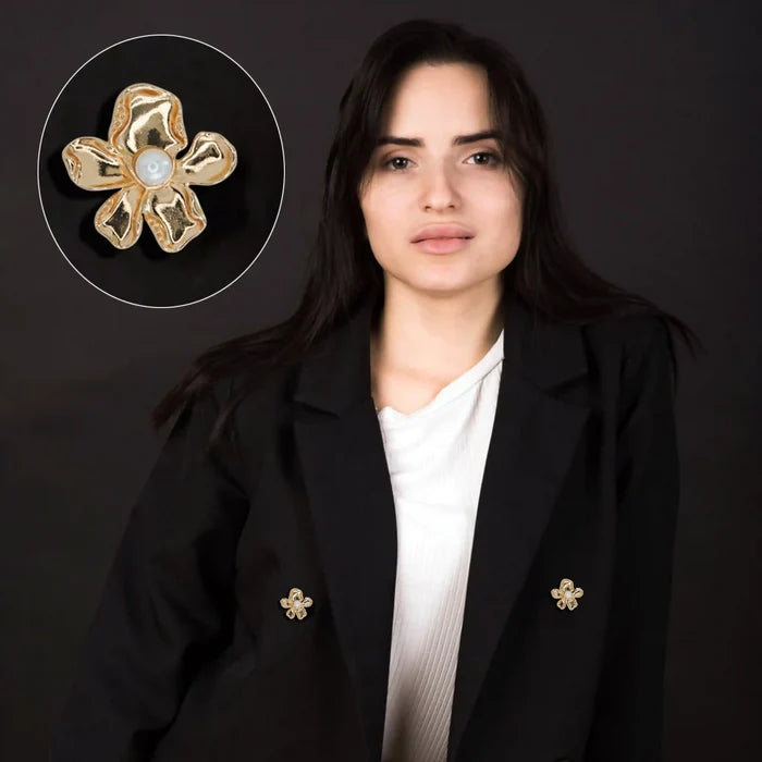 Floral Pearl Metal Buttons | 20mm(32L), 25mm(40L) & 35mm(54L)