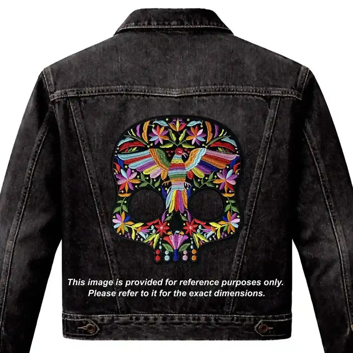 Floral Spirit Bird Skull Hot-Fix Patch