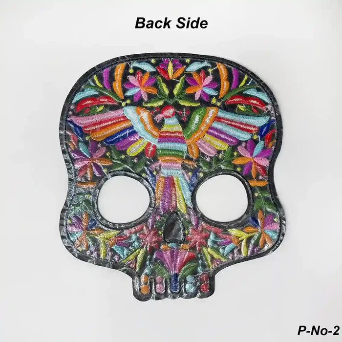 Floral Spirit Bird Skull Hot-Fix Patch