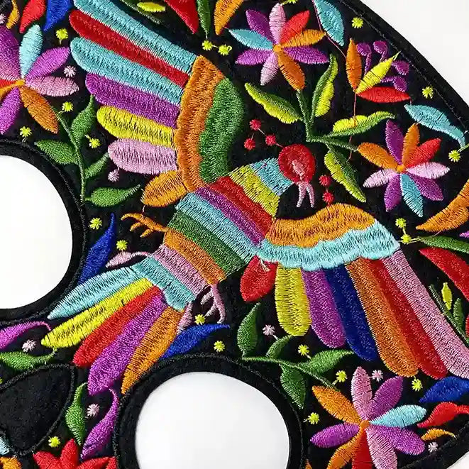 Floral Spirit Bird Skull Hot-Fix Patch
