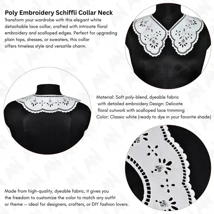 Ani Accessories Floral Style Cutwork Neck Collar adding elegant charm to women dresses and festive outfits beautifully